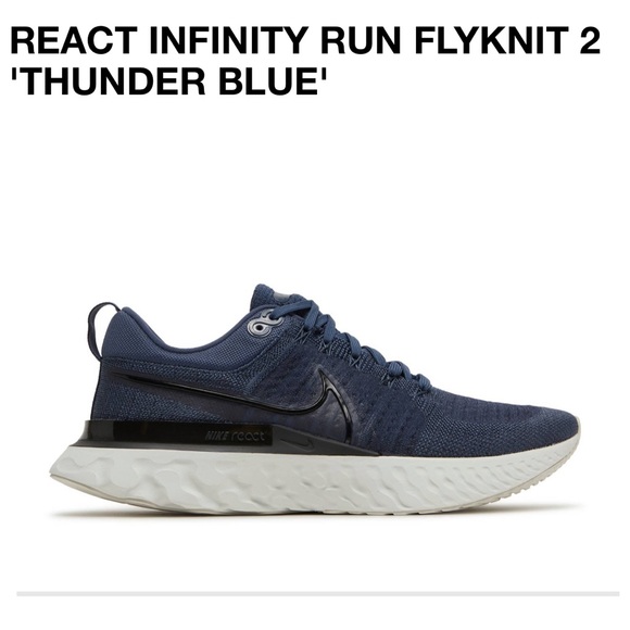 Nike React Infinity Thunder Blue flyknit Running shoe Size 7.5 - Picture 6 of 13